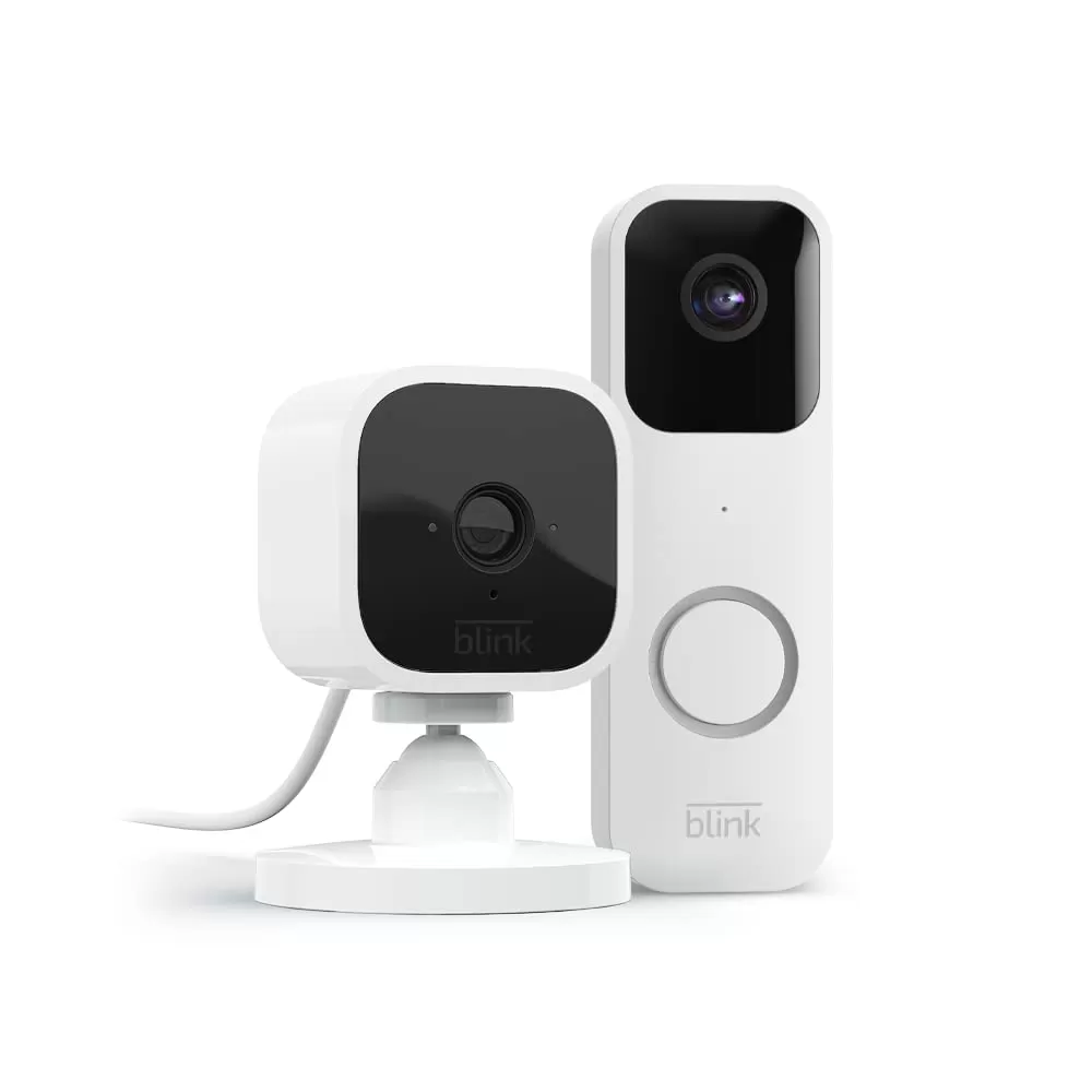 imageBlink Video Doorbell Black  Mini Camera White  TwoWay Audio HD Video Motion and Chime Alerts  Works with AlexaWhite