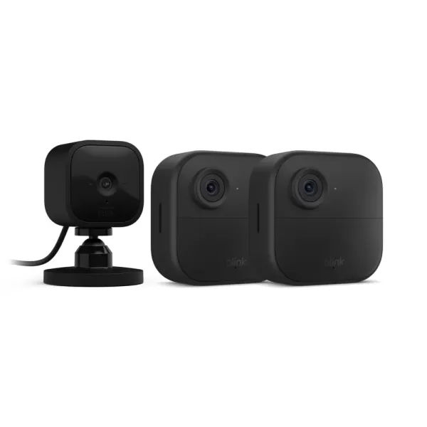 imageBlink Outdoor 4 4th Gen  Blink Mini  Smart security camera twoway talk HD live view motion detection set up in minutes Works with Alexa  3 camera system  Mini WhiteBlack