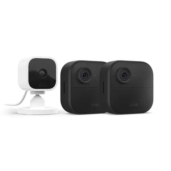 imageBlink Outdoor 4 4th Gen  Blink Mini  Smart security camera twoway talk HD live view motion detection set up in minutes Works with Alexa  3 camera system  Mini WhiteWhite