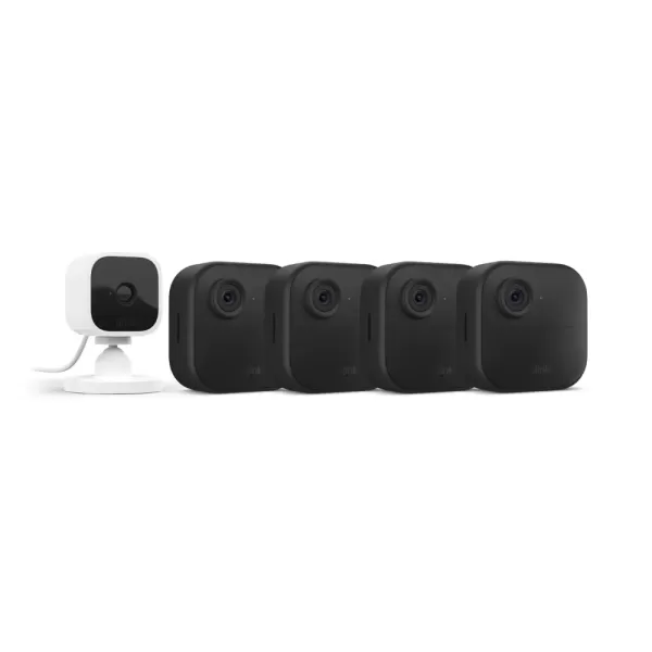 imageBlink Outdoor 4 4th Gen  Blink Mini  Smart security camera twoway talk HD live view motion detection set up in minutes Works with Alexa  3 camera system  Mini WhiteWhite