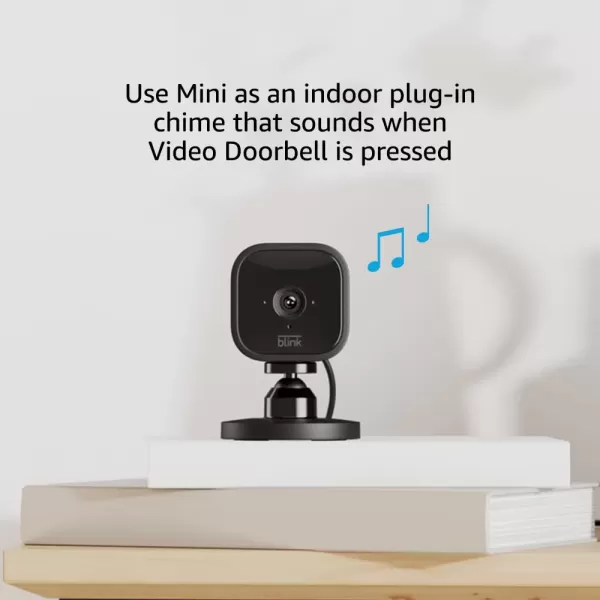 imageBlink Video Doorbell Black  Mini Camera White  TwoWay Audio HD Video Motion and Chime Alerts  Works with AlexaWhite