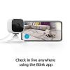 imageFree Blink Mini with 1Year Subscription 2 cameras White  Compact indoor plugin smart security camera 1080p HD video night vision motion detection twoway audio Works with Alexa