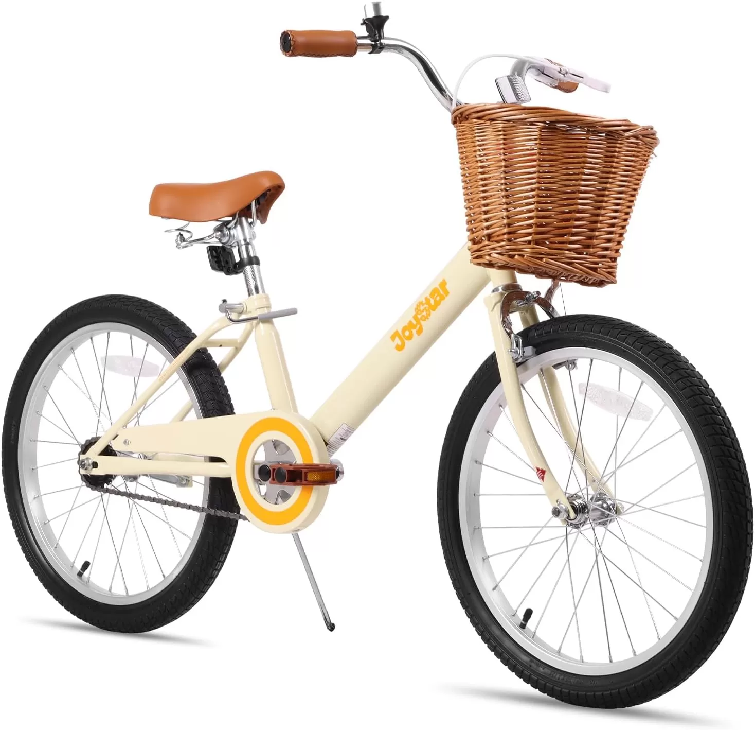 imageJOYSTAR Vintage Kids Bike with Training Wheels ampamp Basket 12 14 16 20 24 Inch Girls Bike for 214 Years Old Multiple ColorsBeige