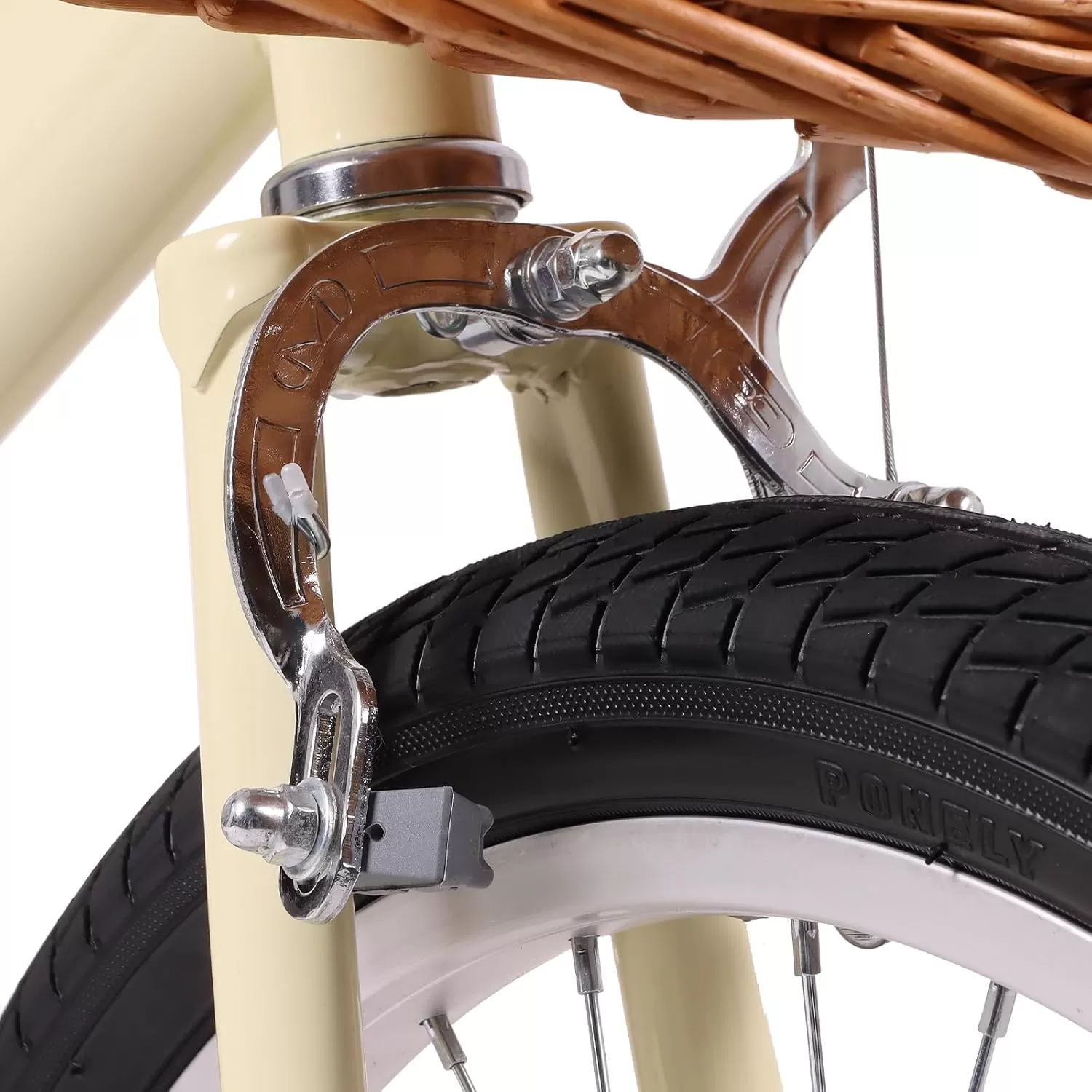 imageJOYSTAR Vintage Kids Bike with Training Wheels ampamp Basket 12 14 16 20 24 Inch Girls Bike for 214 Years Old Multiple ColorsBeige