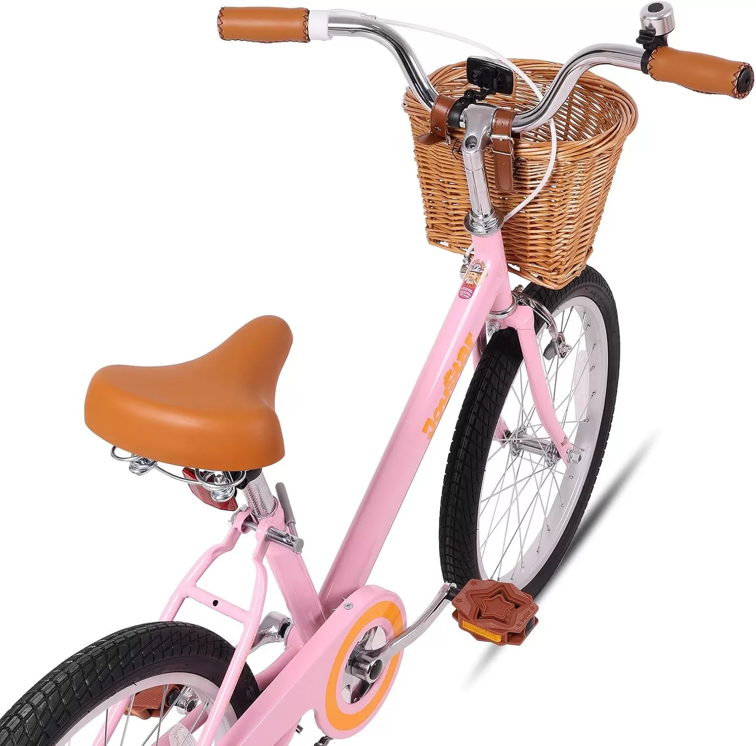 imageJOYSTAR Vintage Kids Bike with Training Wheels ampamp Basket 12 14 16 20 24 Inch Girls Bike for 214 Years Old Multiple ColorsPink