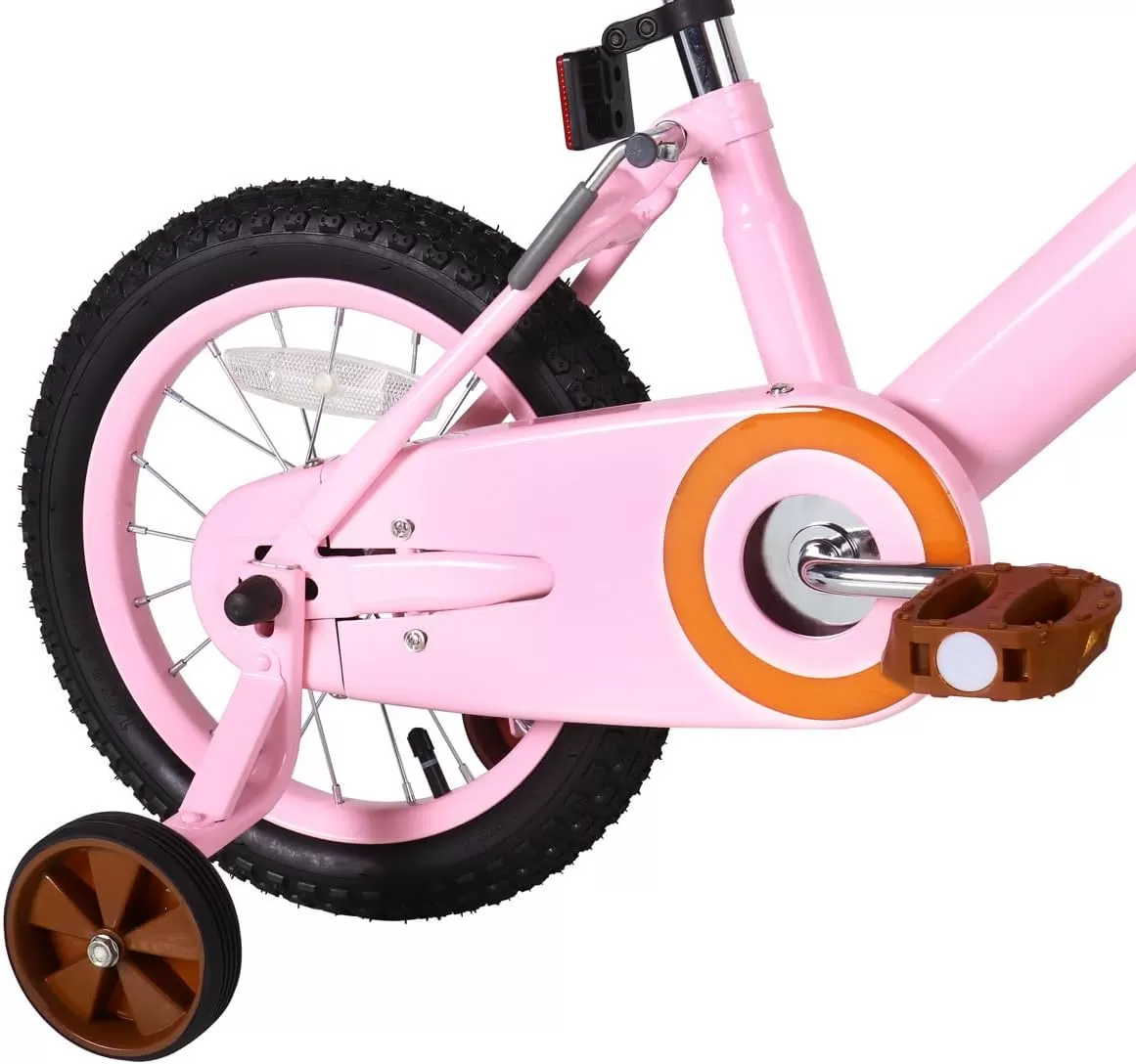 imageJOYSTAR Vintage Kids Bike with Training Wheels ampamp Basket 12 14 16 20 24 Inch Girls Bike for 214 Years Old Multiple ColorsPink