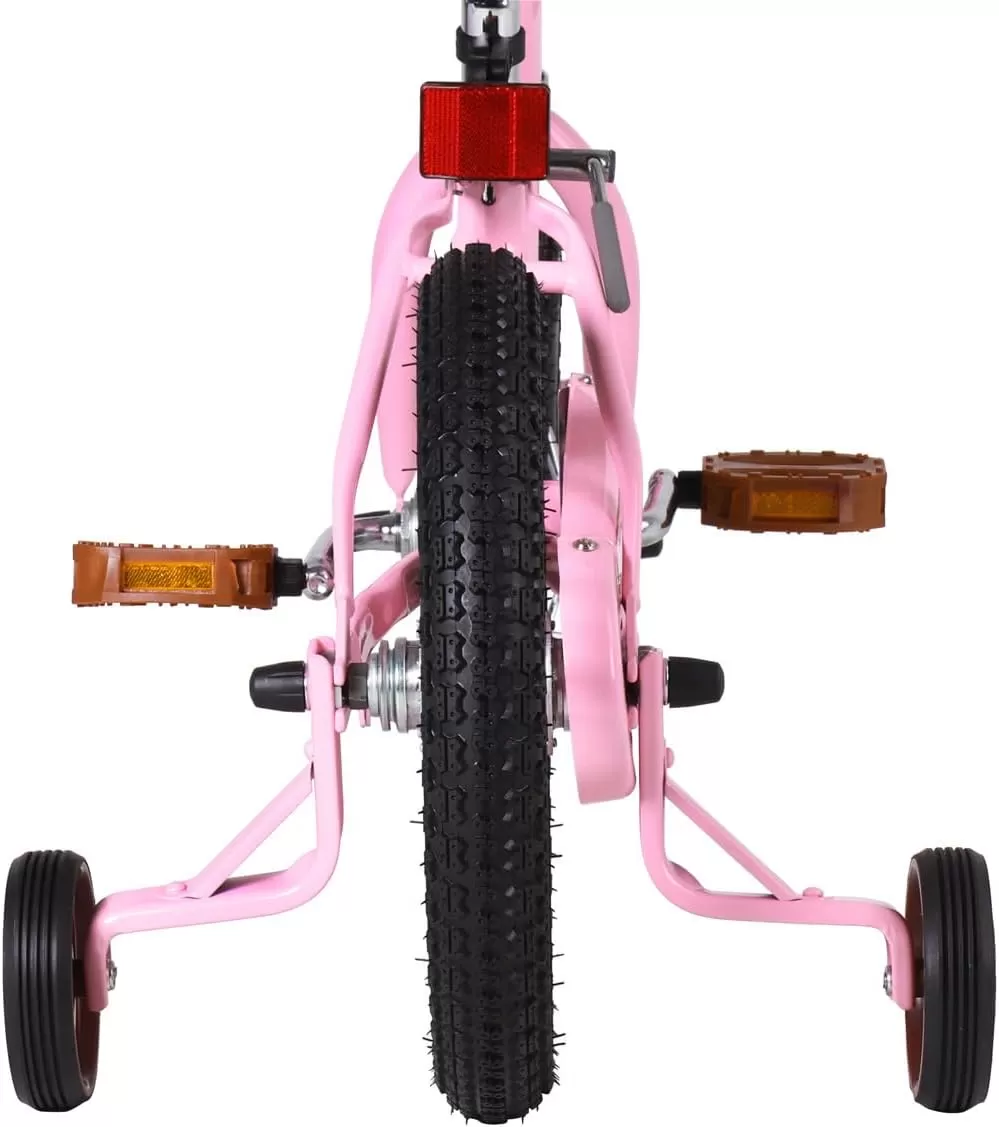 imageJOYSTAR Vintage Kids Bike with Training Wheels ampamp Basket 12 14 16 20 24 Inch Girls Bike for 214 Years Old Multiple ColorsPink