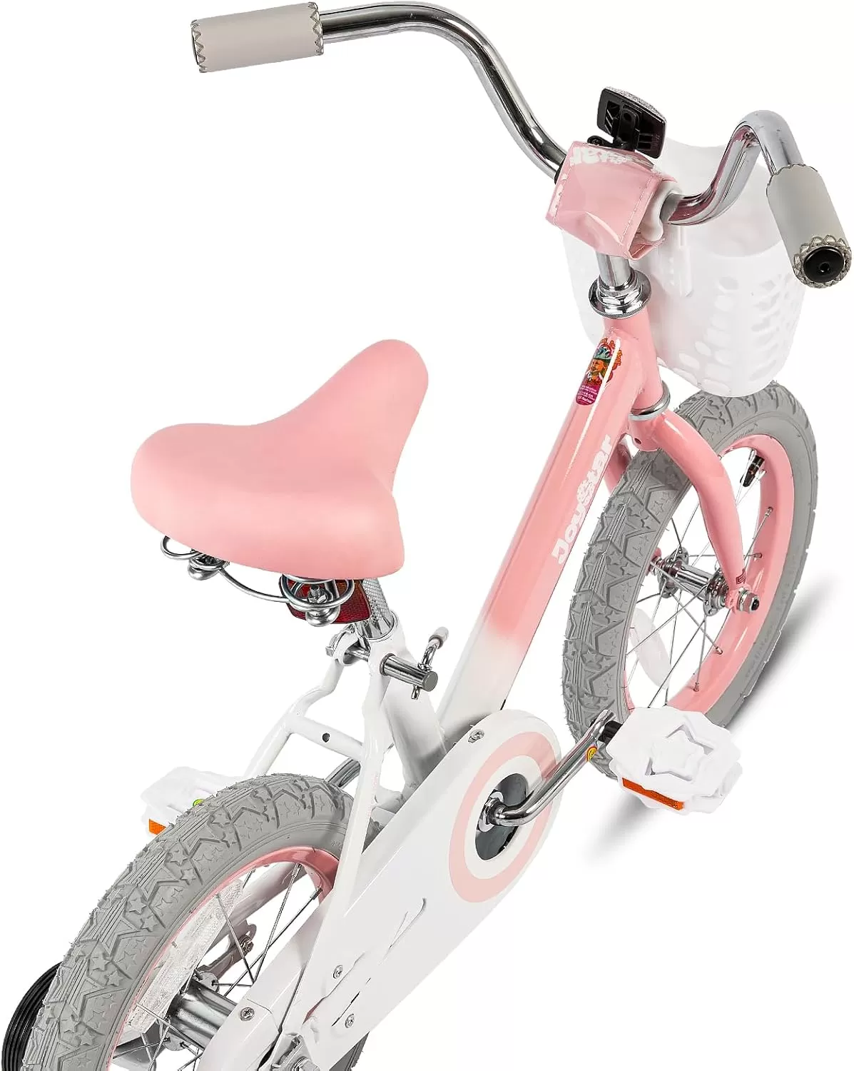 imageJOYSTAR Vintage Kids Bike with Training Wheels ampamp Basket 12 14 16 20 24 Inch Girls Bike for 214 Years Old Multiple ColorsShade Pink