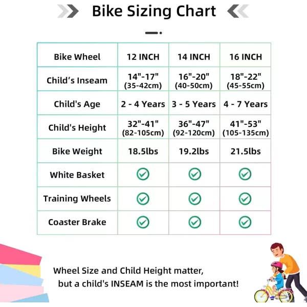 imageJOYSTAR 12 14 16 Inch Kids Bike for 27 Years Girls 3353 Inch Tall Toddler Girls Bike with Training Wheels ampamp Coaster Brake Rainbow Bike Children Bicycles MacaronsFuchsia