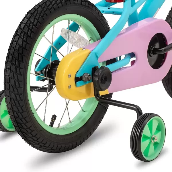 imageJOYSTAR 12 14 16 Inch Kids Bike for 27 Years Girls 3353 Inch Tall Toddler Girls Bike with Training Wheels ampamp Coaster Brake Rainbow Bike Children Bicycles MacaronsMacarons