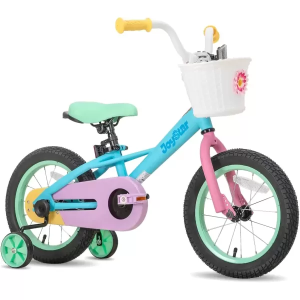 imageJOYSTAR 12 14 16 Inch Kids Bike for 27 Years Girls 3353 Inch Tall Toddler Girls Bike with Training Wheels ampamp Coaster Brake Rainbow Bike Children Bicycles MacaronsMacarons