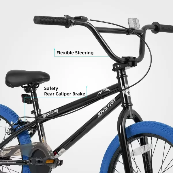 imageJOYSTAR Brockway Freestyle Kids BMX Bikes 20quot 24quot Kids Bicycles for 614 Years Old Boys Girls and BeginnerLevel Riders 2 Pegs Multiple ColorsBlue