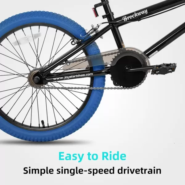 imageJOYSTAR Brockway Freestyle Kids BMX Bikes 20quot 24quot Kids Bicycles for 614 Years Old Boys Girls and BeginnerLevel Riders 2 Pegs Multiple ColorsBlue