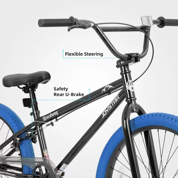 imageJOYSTAR Brockway Freestyle Kids BMX Bikes 20quot 24quot Kids Bicycles for 614 Years Old Boys Girls and BeginnerLevel Riders 2 Pegs Multiple ColorsBlue