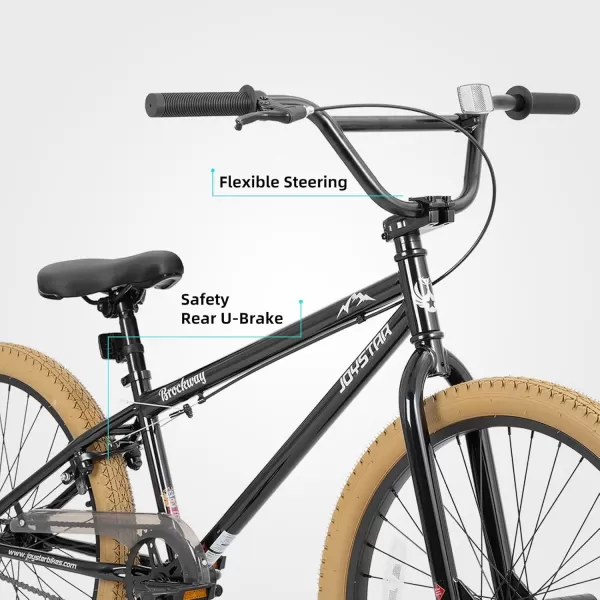 imageJOYSTAR Brockway Freestyle Kids BMX Bikes 20quot 24quot Kids Bicycles for 614 Years Old Boys Girls and BeginnerLevel Riders 2 Pegs Multiple ColorsBrown