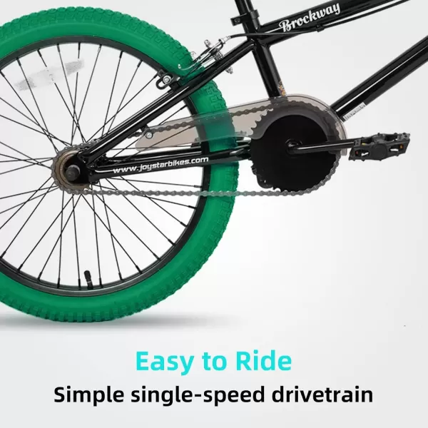 imageJOYSTAR Brockway Freestyle Kids BMX Bikes 20quot 24quot Kids Bicycles for 614 Years Old Boys Girls and BeginnerLevel Riders 2 Pegs Multiple ColorsGreen