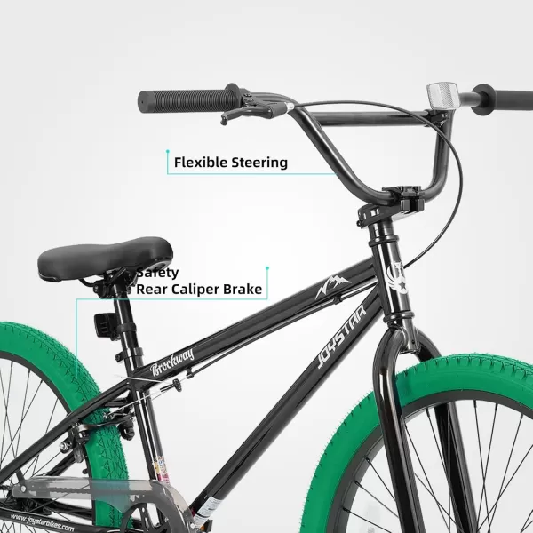imageJOYSTAR Brockway Freestyle Kids BMX Bikes 20quot 24quot Kids Bicycles for 614 Years Old Boys Girls and BeginnerLevel Riders 2 Pegs Multiple ColorsGreen