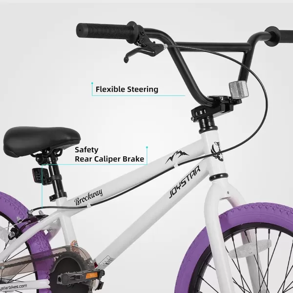 imageJOYSTAR Brockway Freestyle Kids BMX Bikes 20quot 24quot Kids Bicycles for 614 Years Old Boys Girls and BeginnerLevel Riders 2 Pegs Multiple ColorsPurple