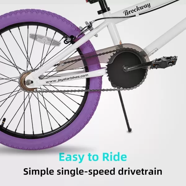 imageJOYSTAR Brockway Freestyle Kids BMX Bikes 20quot 24quot Kids Bicycles for 614 Years Old Boys Girls and BeginnerLevel Riders 2 Pegs Multiple ColorsPurple