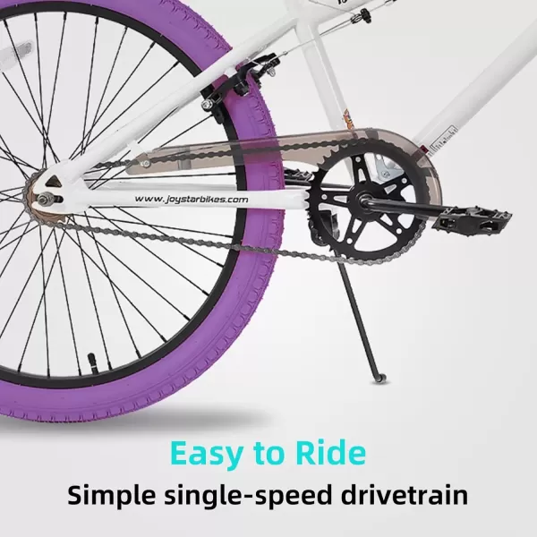 imageJOYSTAR Brockway Freestyle Kids BMX Bikes 20quot 24quot Kids Bicycles for 614 Years Old Boys Girls and BeginnerLevel Riders 2 Pegs Multiple ColorsPurple