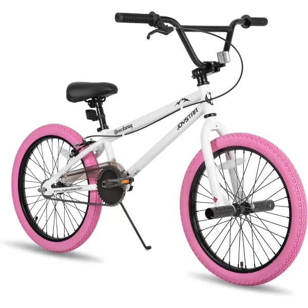 imageJOYSTAR Brockway Freestyle Kids BMX Bikes 20quot 24quot Kids Bicycles for 614 Years Old Boys Girls and BeginnerLevel Riders 2 Pegs Multiple ColorsWhite