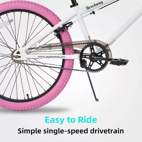 imageJOYSTAR Brockway Freestyle Kids BMX Bikes 20quot 24quot Kids Bicycles for 614 Years Old Boys Girls and BeginnerLevel Riders 2 Pegs Multiple ColorsWhite