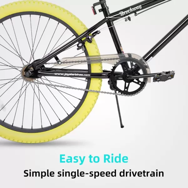 imageJOYSTAR Brockway Freestyle Kids BMX Bikes 20quot 24quot Kids Bicycles for 614 Years Old Boys Girls and BeginnerLevel Riders 2 Pegs Multiple ColorsYellow