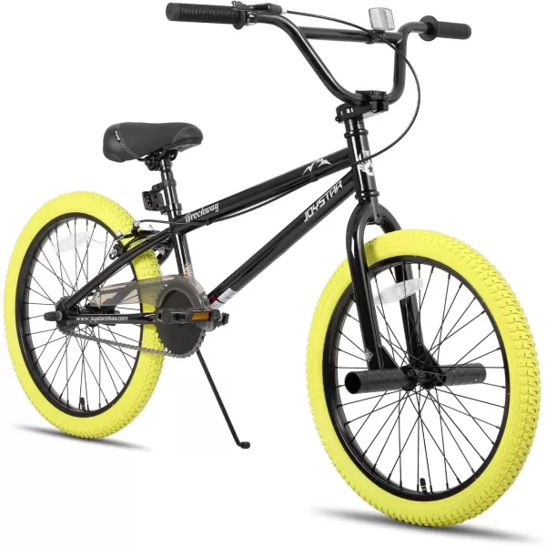 imageJOYSTAR Brockway Freestyle Kids BMX Bikes 20quot 24quot Kids Bicycles for 614 Years Old Boys Girls and BeginnerLevel Riders 2 Pegs Multiple ColorsYellow