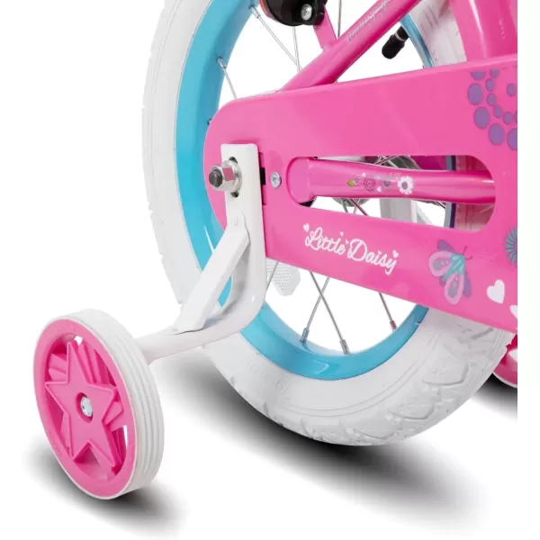 imageJOYSTAR Little Daisy Kids Bike for Girls Boys Ages 27 Years 12 14 16 Inch Girls Bikes with Doll Bike Seat ampamp Streamers Boys Bike with Flag ampamp Number Plate Multiple ColorsLittleDaisyFuchsia