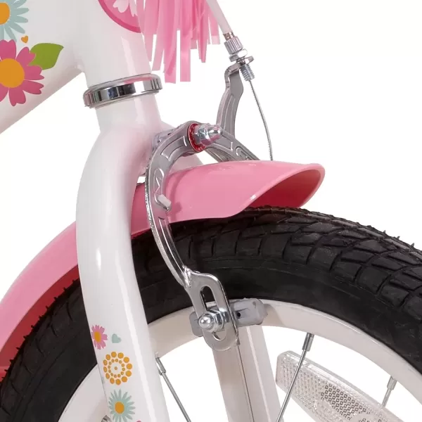 imageJOYSTAR Little Daisy Kids Bike for Girls Boys Ages 27 Years 12 14 16 Inch Girls Bikes with Doll Bike Seat ampamp Streamers Boys Bike with Flag ampamp Number Plate Multiple ColorsLittleDaisyWhite