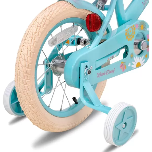 imageJOYSTAR Little Daisy Kids Bike for Girls Boys Ages 27 Years 12 14 16 Inch Girls Bikes with Doll Bike Seat ampamp Streamers Boys Bike with Flag ampamp Number Plate Multiple ColorsLittleDaisyBlue