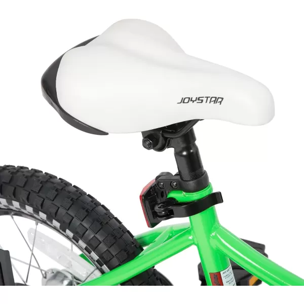 imageJOYSTAR Little Daisy Kids Bike for Girls Boys Ages 27 Years 12 14 16 Inch Girls Bikes with Doll Bike Seat ampamp Streamers Boys Bike with Flag ampamp Number Plate Multiple ColorsLittleRockGreen
