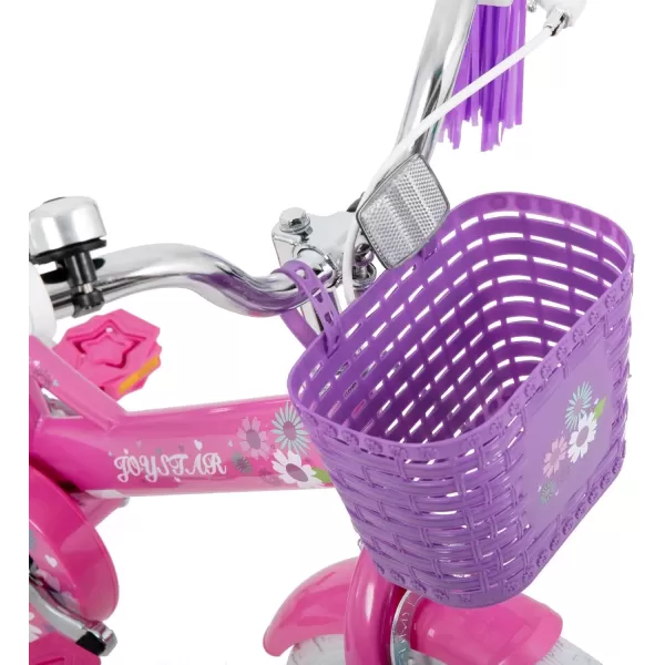 imageJOYSTAR Little Daisy Kids Bike for Girls Boys Ages 27 Years 12 14 16 Inch Girls Bikes with Doll Bike Seat ampamp Streamers Boys Bike with Flag ampamp Number Plate Multiple ColorsLittleDaisyFuchsia
