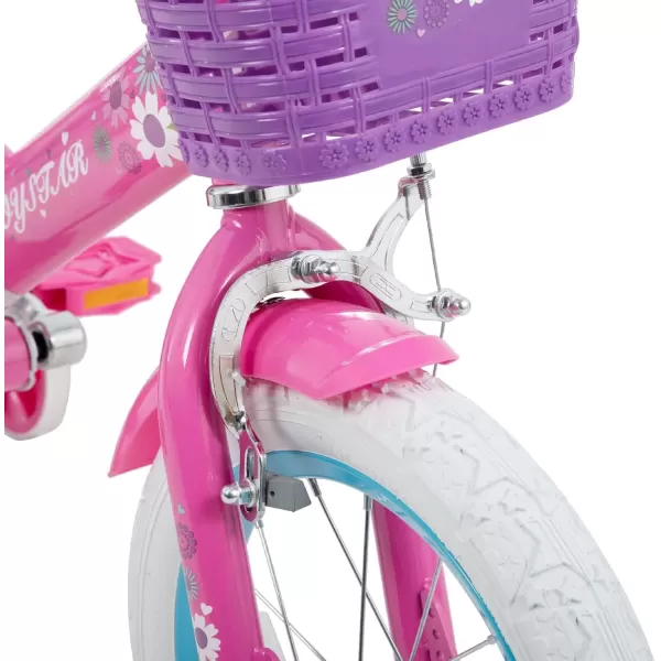 imageJOYSTAR Little Daisy Kids Bike for Girls Boys Ages 27 Years 12 14 16 Inch Girls Bikes with Doll Bike Seat ampamp Streamers Boys Bike with Flag ampamp Number Plate Multiple ColorsLittleDaisyFuchsia