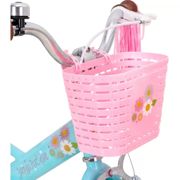 imageJOYSTAR Little Daisy Kids Bike for Girls Boys Ages 27 Years 12 14 16 Inch Girls Bikes with Doll Bike Seat ampamp Streamers Boys Bike with Flag ampamp Number Plate Multiple ColorsLittleDaisyBlue