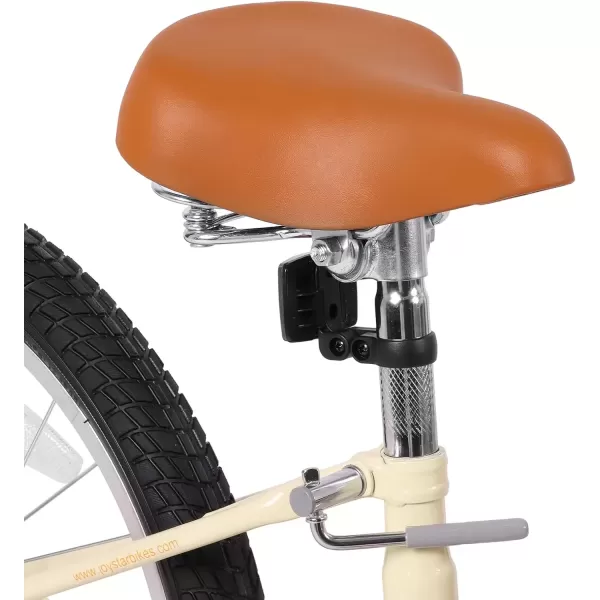imageJOYSTAR Vintage Kids Bike with Training Wheels ampamp Basket 12 14 16 20 24 Inch Girls Bike for 214 Years Old Multiple ColorsBeige