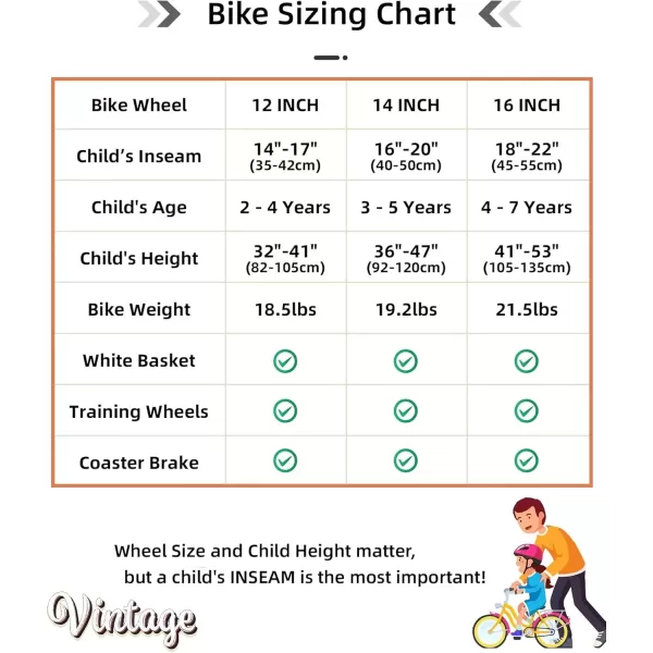 imageJOYSTAR Vintage Kids Bike with Training Wheels ampamp Basket 12 14 16 20 24 Inch Girls Bike for 214 Years Old Multiple ColorsBeige