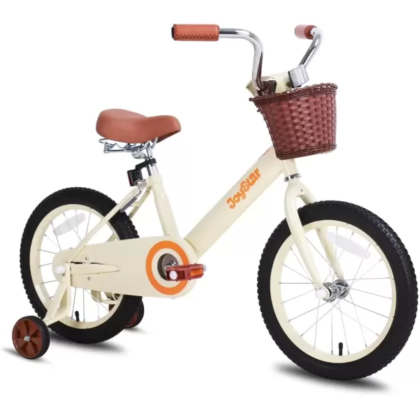 imageJOYSTAR Vintage Kids Bike with Training Wheels ampamp Basket 12 14 16 20 24 Inch Girls Bike for 214 Years Old Multiple ColorsBeige