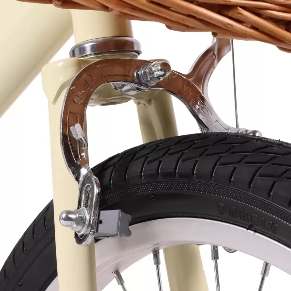 imageJOYSTAR Vintage Kids Bike with Training Wheels ampamp Basket 12 14 16 20 24 Inch Girls Bike for 214 Years Old Multiple ColorsBeige