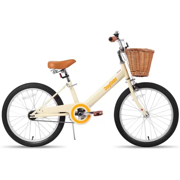 imageJOYSTAR Vintage Kids Bike with Training Wheels ampamp Basket 12 14 16 20 24 Inch Girls Bike for 214 Years Old Multiple ColorsBeige