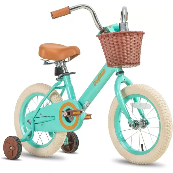 imageJOYSTAR Vintage Kids Bike with Training Wheels ampamp Basket 12 14 16 20 24 Inch Girls Bike for 214 Years Old Multiple ColorsGreen