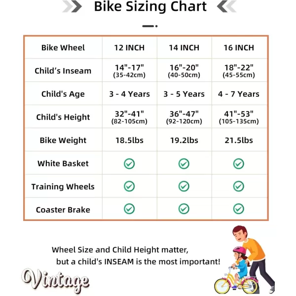 imageJOYSTAR Vintage Kids Bike with Training Wheels ampamp Basket 12 14 16 20 24 Inch Girls Bike for 214 Years Old Multiple ColorsGreen
