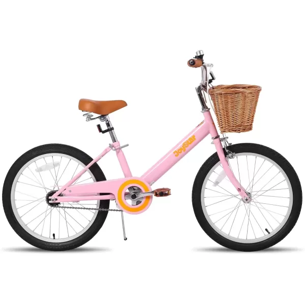 imageJOYSTAR Vintage Kids Bike with Training Wheels ampamp Basket 12 14 16 20 24 Inch Girls Bike for 214 Years Old Multiple ColorsPink