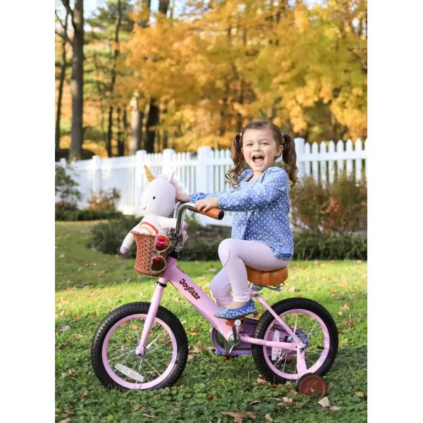 imageJOYSTAR Vintage Kids Bike with Training Wheels ampamp Basket 12 14 16 20 24 Inch Girls Bike for 214 Years Old Multiple ColorsPink