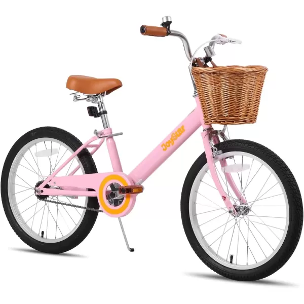imageJOYSTAR Vintage Kids Bike with Training Wheels ampamp Basket 12 14 16 20 24 Inch Girls Bike for 214 Years Old Multiple ColorsPink
