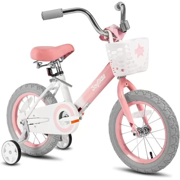 imageJOYSTAR Vintage Kids Bike with Training Wheels ampamp Basket 12 14 16 20 24 Inch Girls Bike for 214 Years Old Multiple ColorsShade Pink