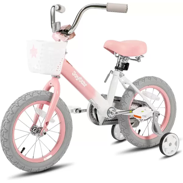 imageJOYSTAR Vintage Kids Bike with Training Wheels ampamp Basket 12 14 16 20 24 Inch Girls Bike for 214 Years Old Multiple ColorsShade Pink