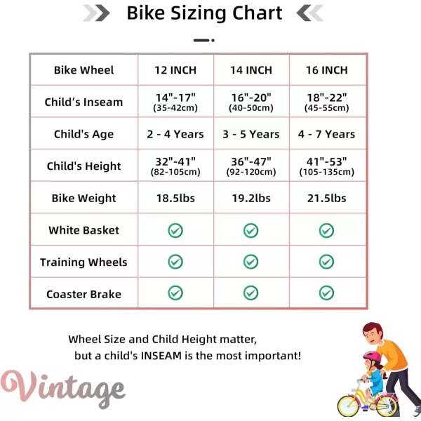 imageJOYSTAR Vintage Kids Bike with Training Wheels ampamp Basket 12 14 16 20 24 Inch Girls Bike for 214 Years Old Multiple ColorsShade Pink