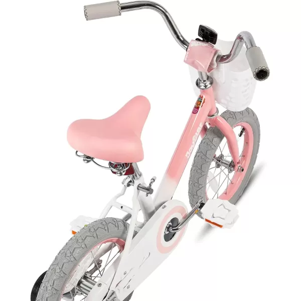 imageJOYSTAR Vintage Kids Bike with Training Wheels ampamp Basket 12 14 16 20 24 Inch Girls Bike for 214 Years Old Multiple ColorsShade Pink