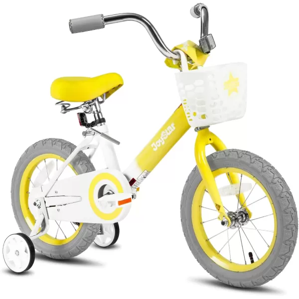 imageJOYSTAR Vintage Kids Bike with Training Wheels ampamp Basket 12 14 16 20 24 Inch Girls Bike for 214 Years Old Multiple ColorsShade Yellow